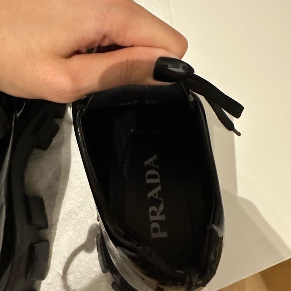 Authentic Prada Monolith Derby Shoes in Patent Black - Picture 13 of 16
